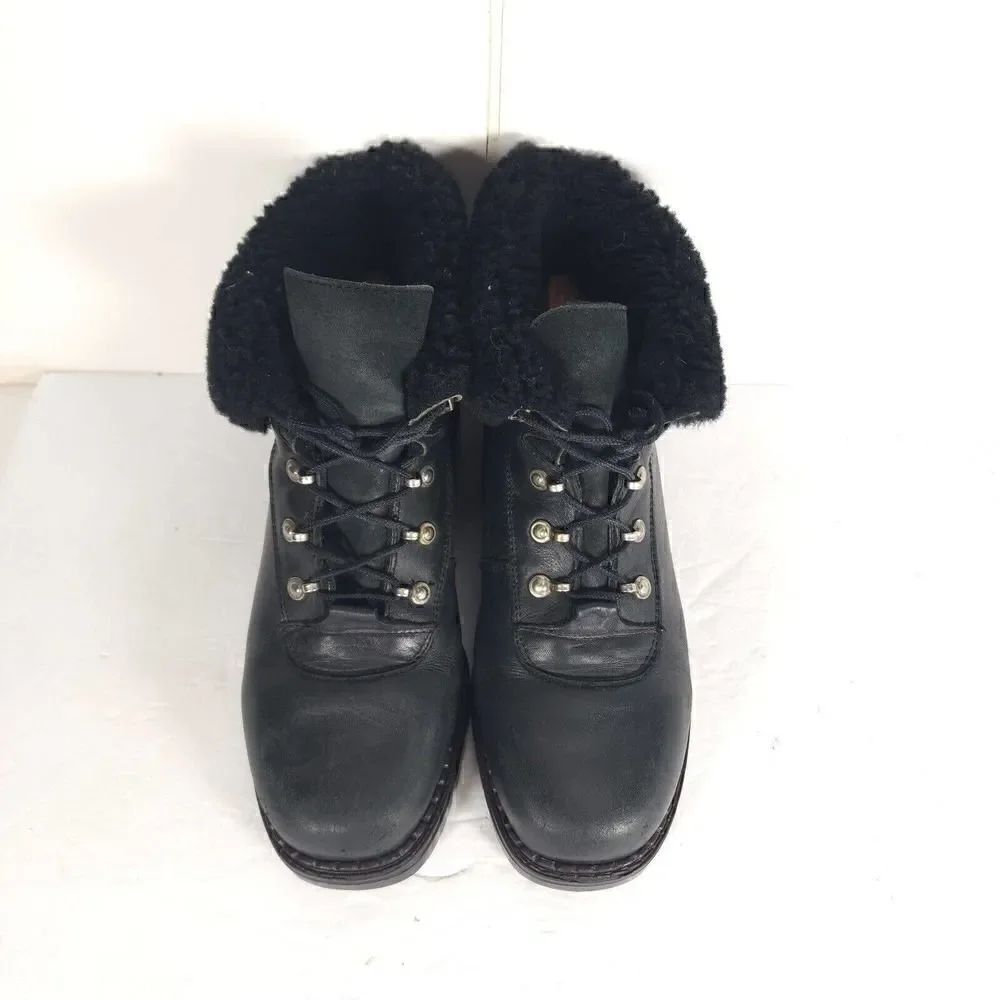 Sorel Women's Chamonix US 10M Black Leather Lined Lace Up Shearling Winter Boots - Picture 3 of 13